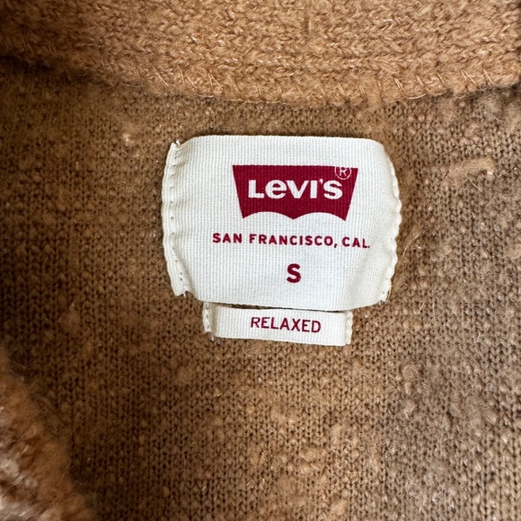 Levi's Men's Fuzzy Cardigan - Size Small In Camel Color - Picture 2 of 6